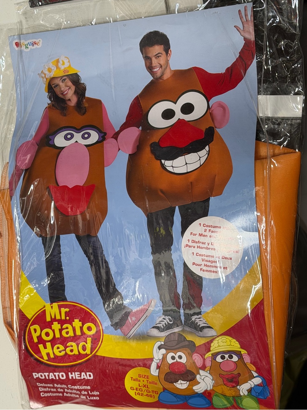 Mr. and Mrs. Potato Head Costume Detachable Face Size L XL Halloween Toy Story